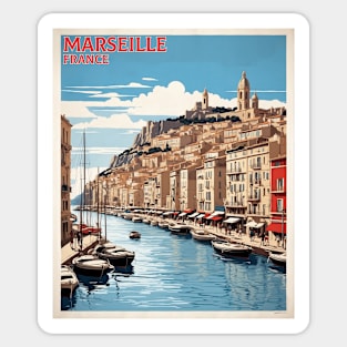 Marseille France Vintage Poster Tourism Sticker